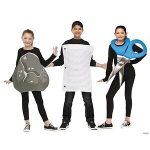 NWT Fun World Kids 3 Piece Set Rock Paper Scissor Group Halloween‎ Costume OS